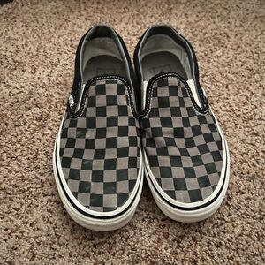 Vans Black and Gray Checkered Sneakers